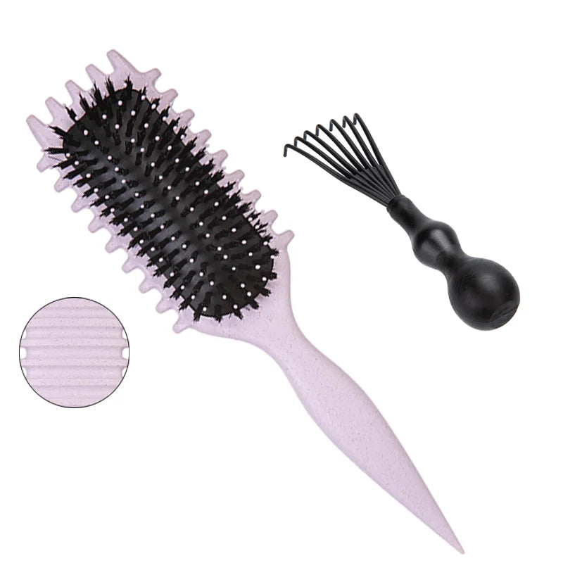 1/2Pcs Detangling Candy Brush Curly Hair Scalp Massage Hair Comb with Cleaning Claw Natural Bristles Define Hair Styling Tools