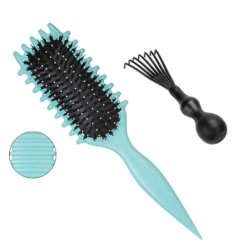 1/2Pcs Detangling Candy Brush Curly Hair Scalp Massage Hair Comb with Cleaning Claw Natural Bristles Define Hair Styling Tools