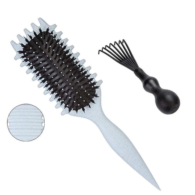 1/2Pcs Detangling Candy Brush Curly Hair Scalp Massage Hair Comb with Cleaning Claw Natural Bristles Define Hair Styling Tools